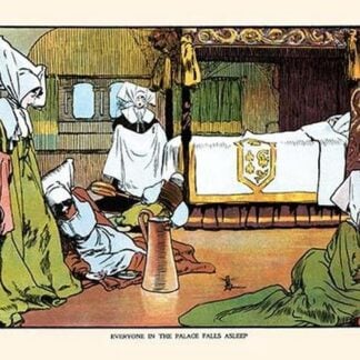 Everyone in the Palace Falls Asleep from Sleeping Beauty by John Hassall