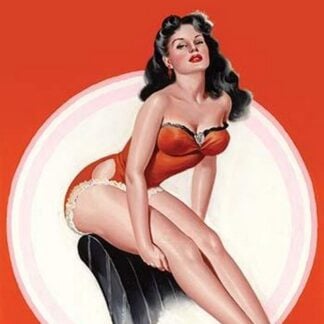 Eyeful Magazine; Brunette in a Red Bathing suit by Peter Driben