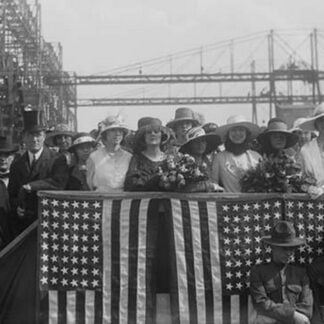 FDR attends launch of the Battleship Tennessee as Secretary of the Navy