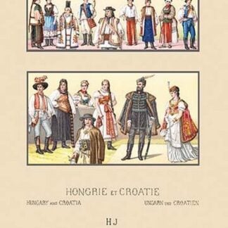 Fashions of Hungary and Croatia by Auguste Racinet