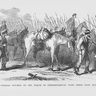 Federal Kitchen on the March to Fredericksburg with Rations by Frank Leslie
