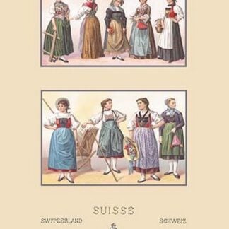Feminine Dress of Switzerland by Auguste Racinet