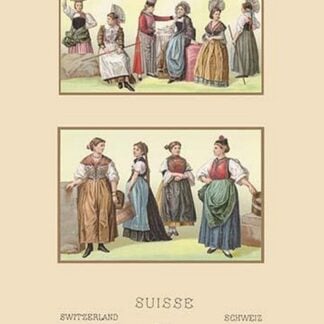 Feminine Dress of Switzerland by Auguste Racinet