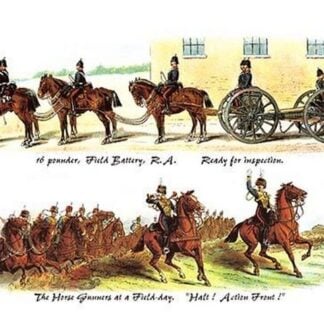 Field Battery Ready for Inspection and Horse Gunners at a Field-Day by Richard Simkin