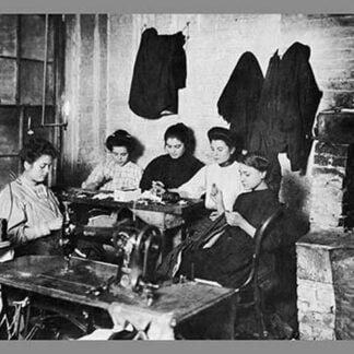 Five Immigrant Women Sit at a Table and Sew