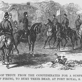 Flag of Truce at Port Royal to allow the Confederates to bury their dead by Frank Leslie