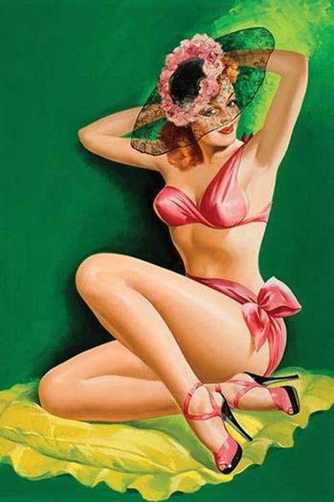Flirt Magazine; Pinup with Hat by Peter Driben