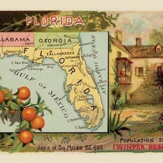 Florida State Map by Arbuckle Brothers
