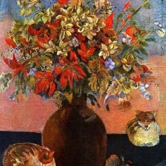Flowers and Cats by Paul Gauguin