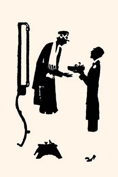 Flowers or Gift Delivered to a Woman Standing in Front of a Mirror by Maxfield Parrish