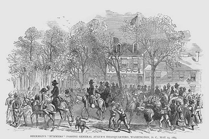 Foragers Pass Thru General Augur's DC Headquarters by Frank Leslie