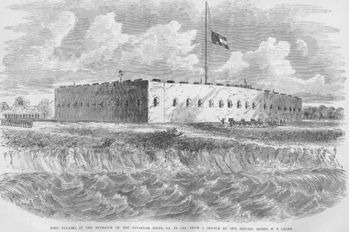 Fort Pulaski at Entrance to Savannah River by Frank Leslie