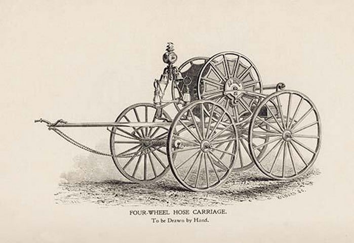 Four-Wheel Hose Carriage: To be Drawn by Hand