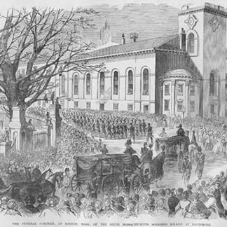 Funeral Cortege by Church for Massachusetts Soldiers killed at Baltimore by Frank Leslie
