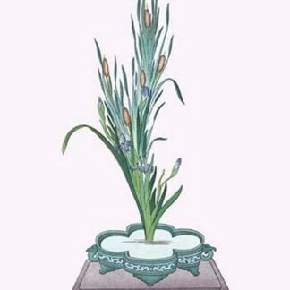 Gama and Kakitsubata (Bulrush & Iris Laevigata) in a Sunabachi by Josiah Conder