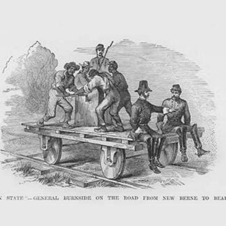 General Burnside on Railroad Track conveyance by Frank Leslie