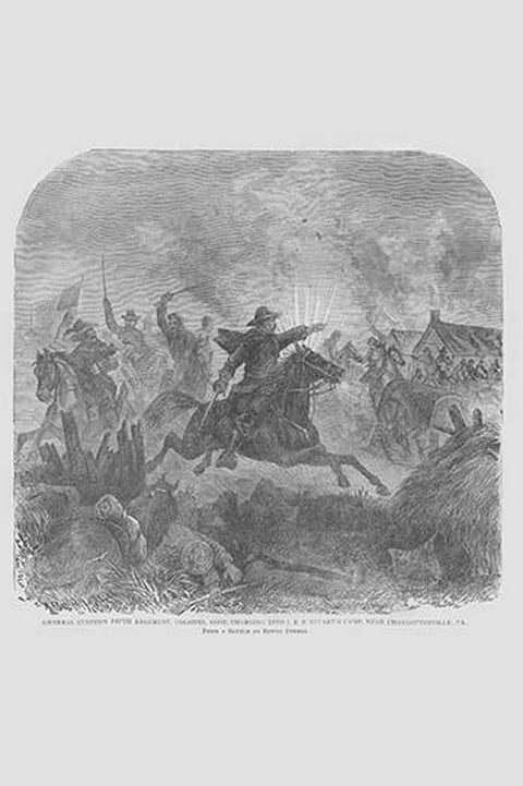 General Custer Unit Charges into Stuart's Camp