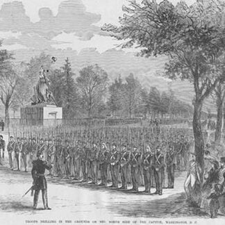 German Soldiers of the Steuben Regiment in Formation in front of New York City Hall by Frank Leslie