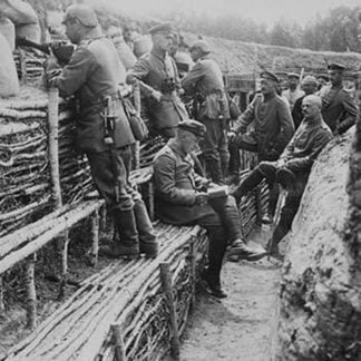 German Soldiers relax in their deep trenches which in the Stalemates of WWI have become a home
