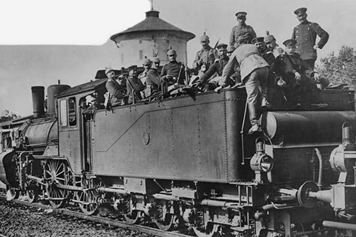 German Troop Train bringing Infantry to the Russian Front