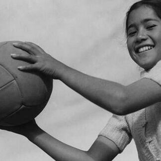 Girl and volley ball by Ansel Adams #2