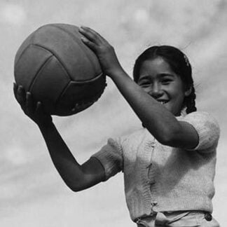 Girl and volley ball by Ansel Adams