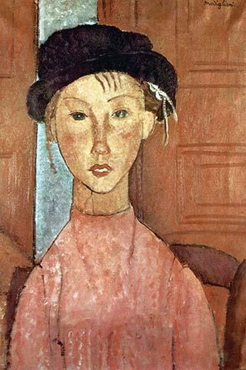 Girl with Hat by Amadeo Modigliani