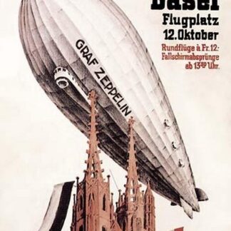 Graf Zeppelin Flies over the Cathedral by Otto Jacob Plattner