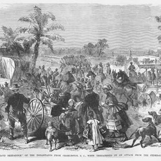 Grand Skedaddle - Confederate Citizens escape Charleston by Frank Leslie