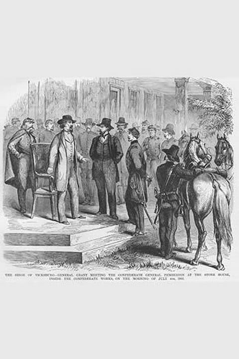 Grant Accepts the Surrender of General Pemberton at Vicksburg by Frank Leslie