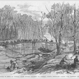Grant's Reconnaissance Party passes over Mayfield Creek Bridge by Frank Leslie