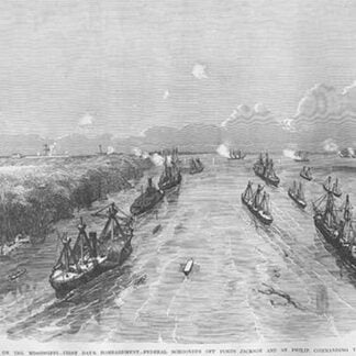 Great Naval Battle on the Mississippi - Bombardment by Federal Schooners by Frank Leslie