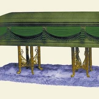 Green Draped Casket