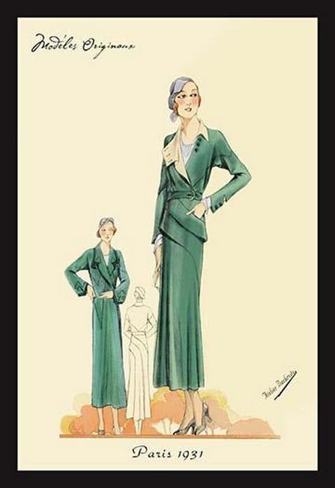 Green Dress and Overcoat by Atelier Bachwitz
