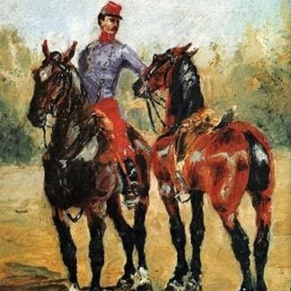 Groom with Two Horses by Henri de Toulouse-Lautrec