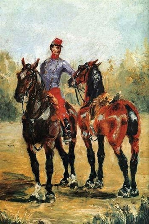 Groom with Two Horses by Henri de Toulouse-Lautrec