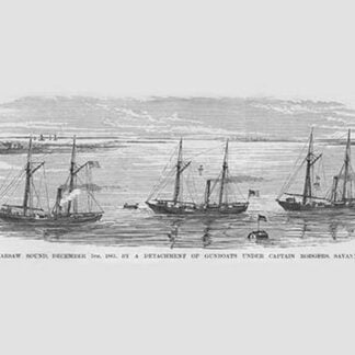 Gunboats in Warsaw Sound outside of Savannah by Frank Leslie