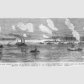 Gunboats shell Island 0 on the Mississippi by Frank Leslie