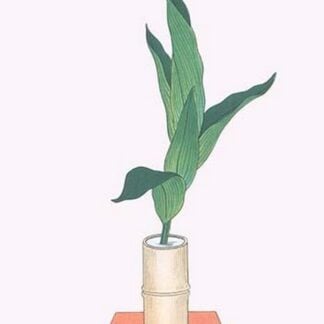 Haran (Five Aspidistra Leaves) in Bamboo vase by Josiah Conder #2