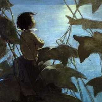 He looked up at the broad yellow moon and thought that she looked at him by Jesse Willcox Smith