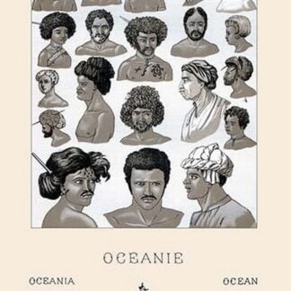 Headdresses and Hairstyles of Oceania by Auguste Racinet