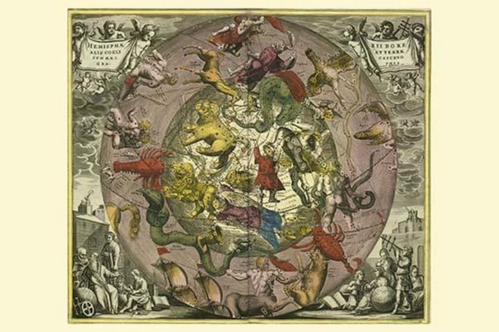 Hemisphaeriibore Alis Coelietterrae by Andreas Cellarius