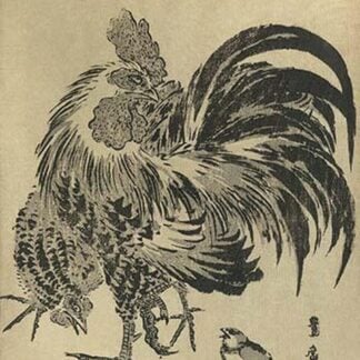 Hen and chick by Utagawa Toyohiro