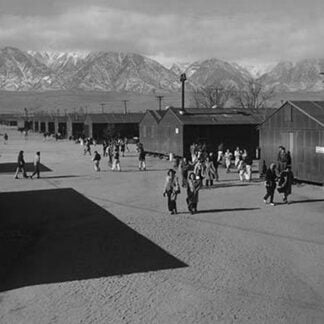 High school recess period by Ansel Adams