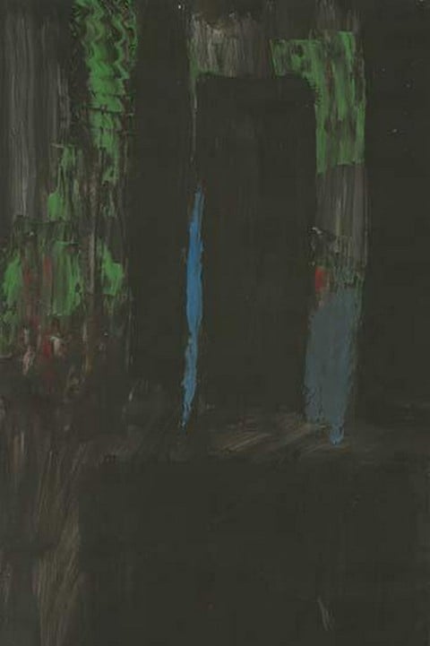 Homage to Rothko - Blue & Green on Black by SP