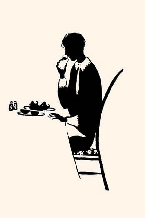 Homemaker Eats Lunch by Maxfield Parrish