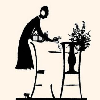 Homemaker Fills a Vase with Flowers by Maxfield Parrish