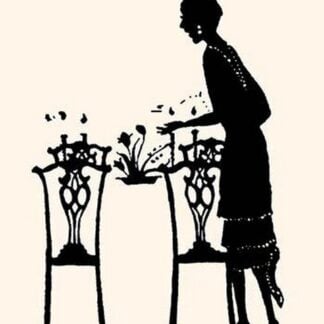 Homemaker Sets Table with a Bouquet of Flowers by Maxfield Parrish