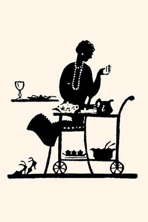 Homemaker Takes Items from a Serving Cart by Maxfield Parrish