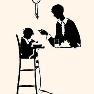 Homemaker or Maid Serves Small Boy in a High Chair by Maxfield Parrish